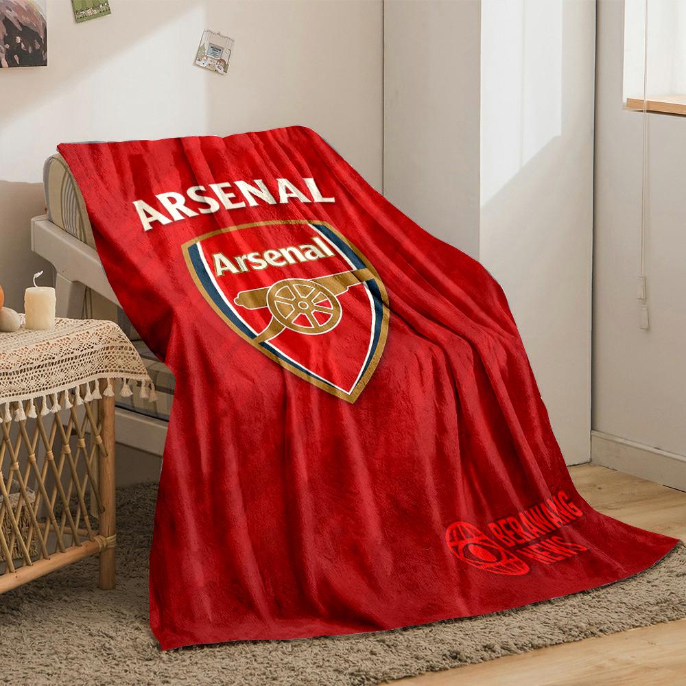 Red Arsenal Logo Designed Flannel blanket for bedroom, living room, sofa, and nap