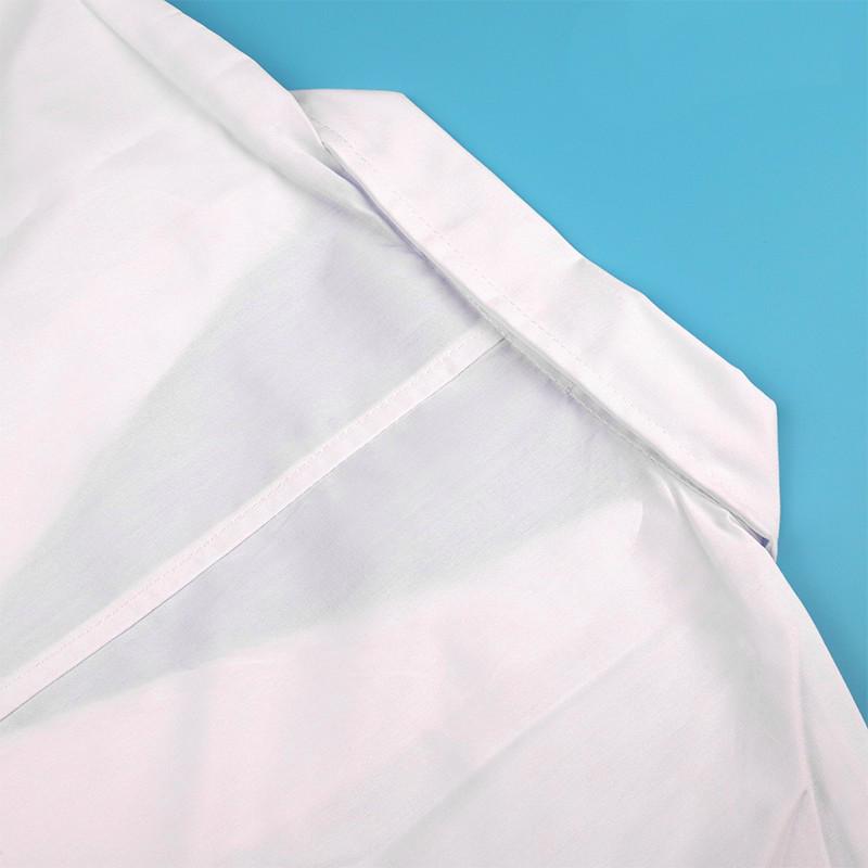 Women's White Long Sleeve Cotton Lab Coat - Anti-Static Medical Uniform for Doctors, Nurses, University Students & Chemists