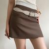 Maillard Women Rivet Belt Vintage Punk Style Belt Fashion Wide Leather Waistband  Pants Accessories
