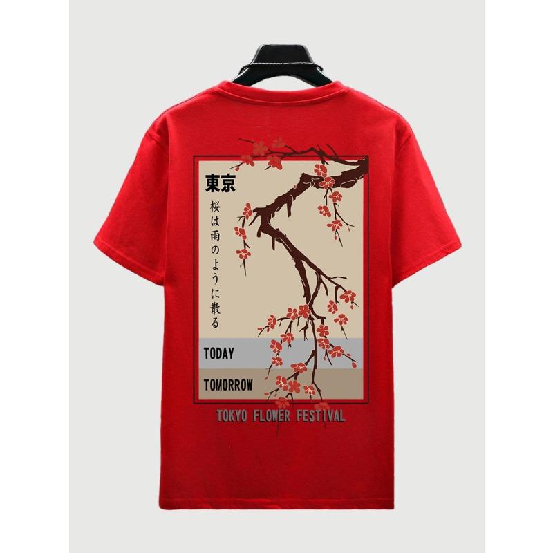 Today Tomorrow Tokyo Flower Festival T Shirt Unisex Fashion ONeck Tshirts Summer Cotton Tops Fashion Loose Street Hip Hop TShirts