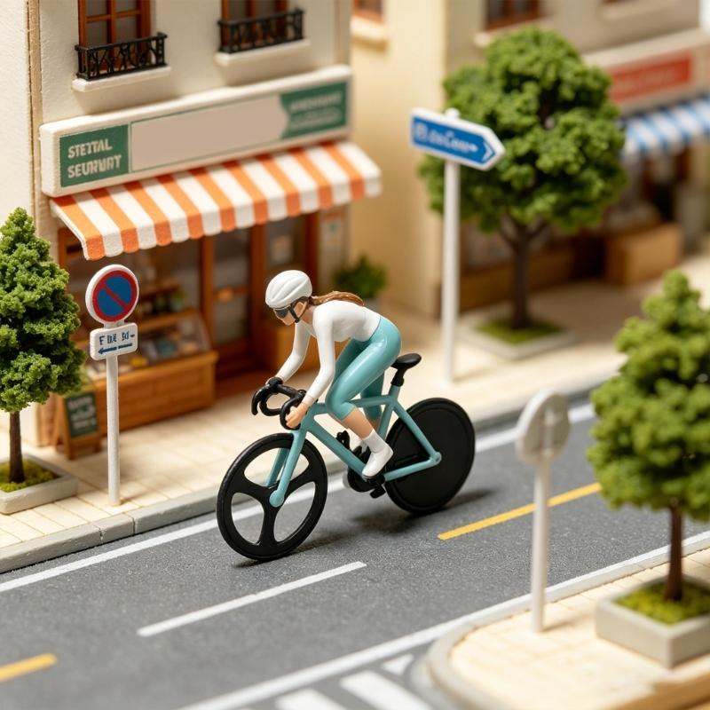 1:87 Scale Cycling Figure Miniature Dioramas Model Resin Bicycles Riders Statue For Home Decors And Collection Ornament