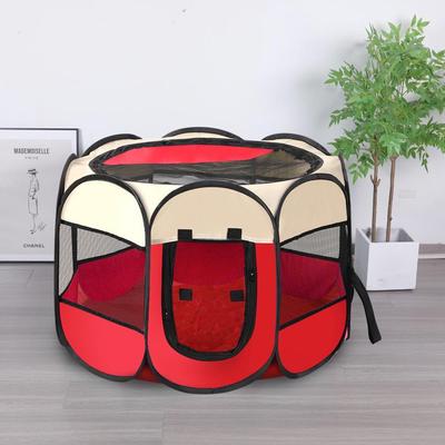 Octagonal Foldable Pet Tent: Scratch-Resistant Oxford Cloth Dog & Cat Cage, Kennel, and Bed