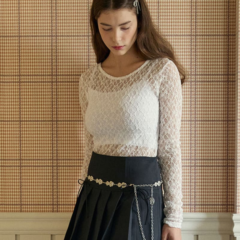 

PINK PINEAPPLE ROSE VINE CHAIN BELT_SILVER SILVER_FREE