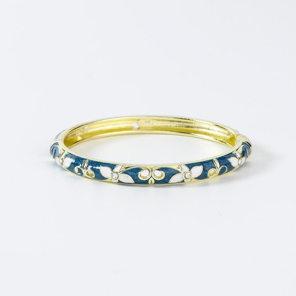 Enamel Vintage Cloisonne Bangle Traditional Chinese Chinese Flower Bangle Classic Floral Women s Hand Bracelet