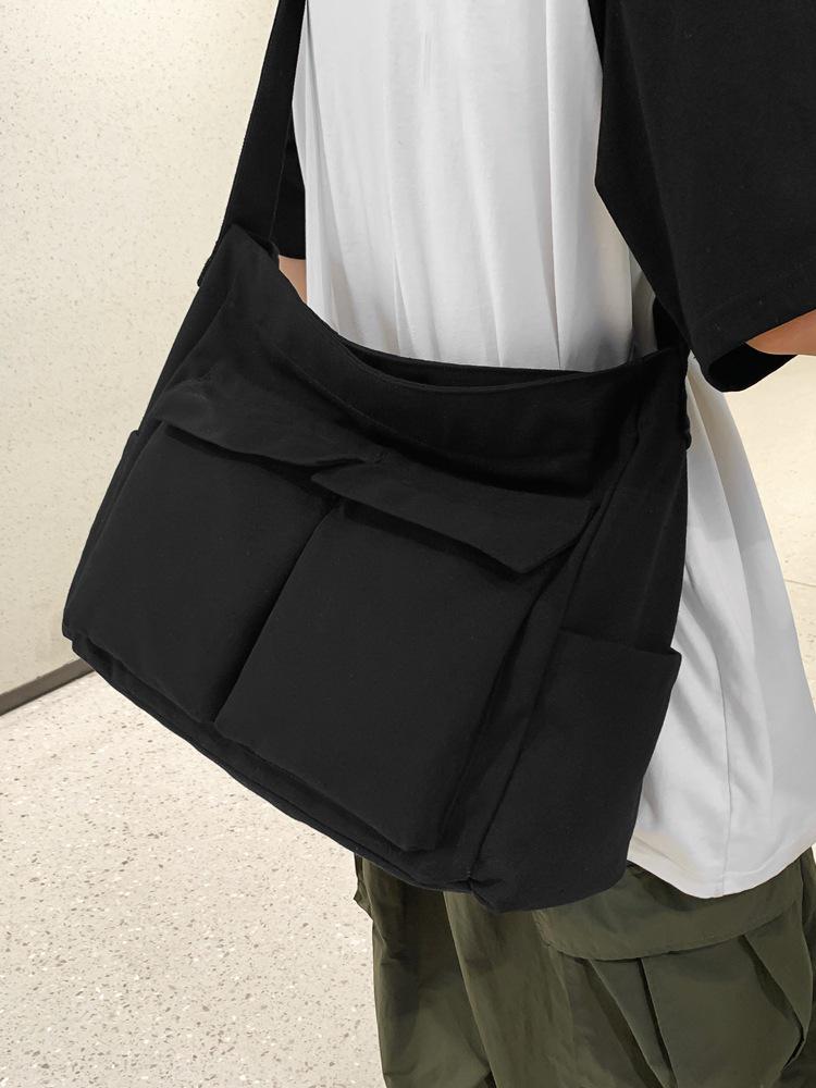 Women's Japanese Korean Style Canvas Messenger Bag - Versatile, Simple, Literary Shoulder/Crossbody Bag