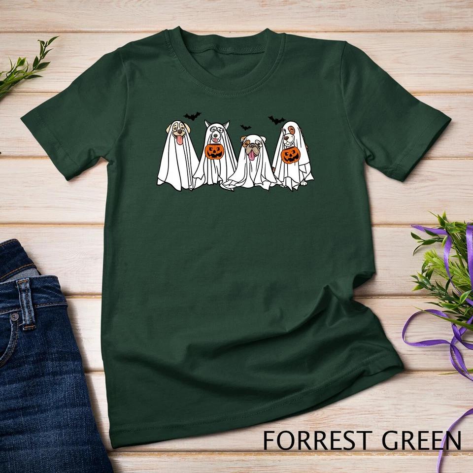 Dog Treat Or Treating Pajamas Jackolantern Ghost Halloween Unisex T-shirt 4 L