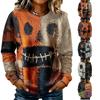 Women's Fashion Casual Long-sleeved Halloween Printed Round Neck Sweater Top