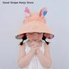 Large Eaves Double-sided Empty Top Hat Children's Sunscreen Hat Summer Boys Girls Cute Rabbit Sun Shade Hat