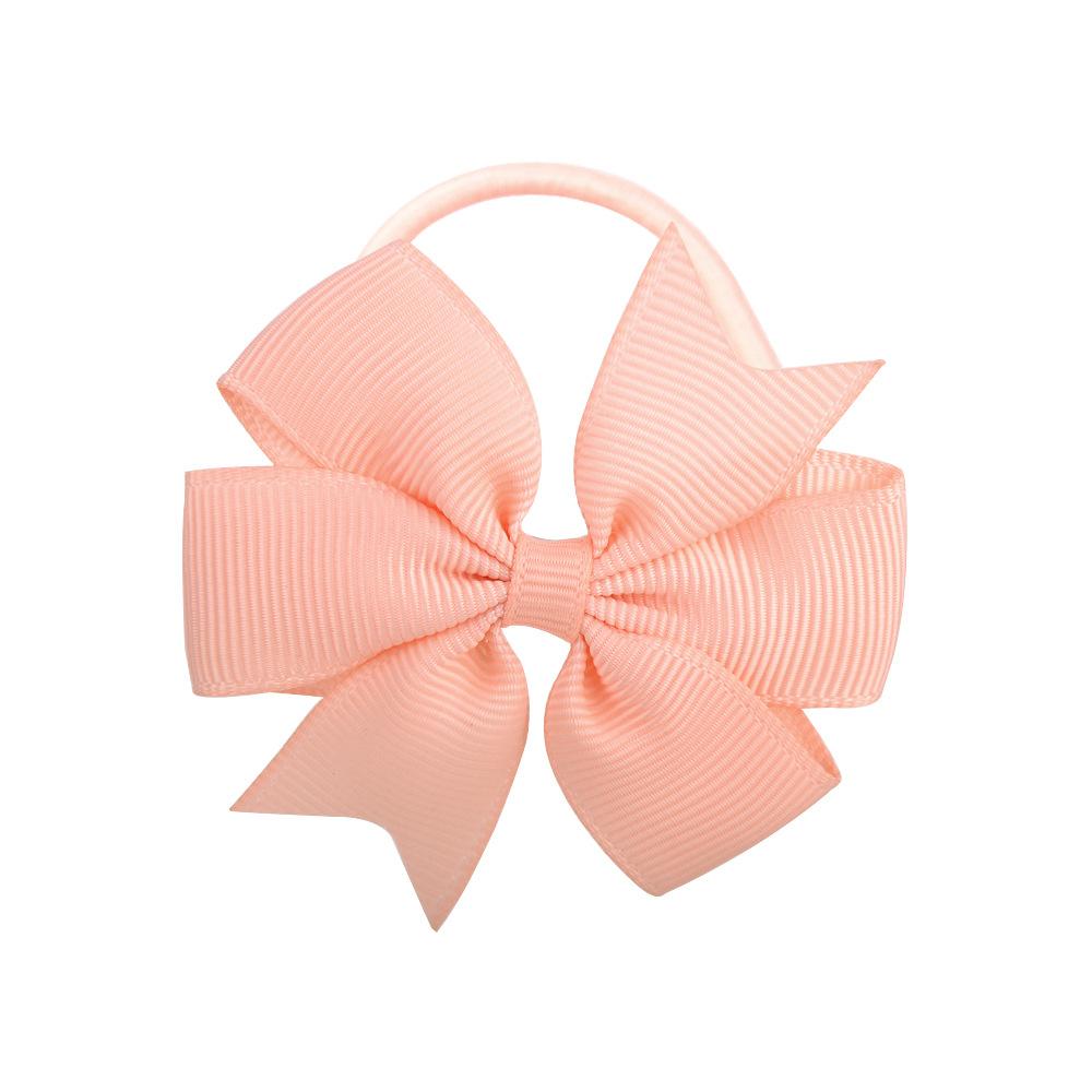 Cute Grosgrain Ribbon Bows Elastic Hair Bands For Girls Baby Lovely Ponytail Holder Hair Ties Children Kids Hair Accessories