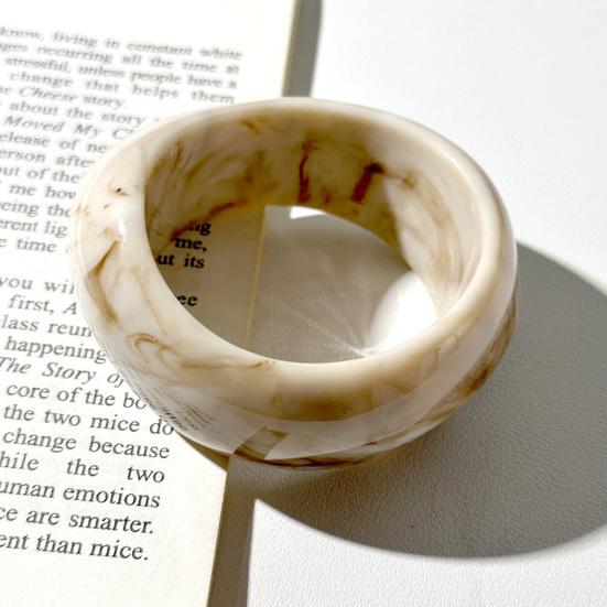 Women Acrylic Resin Chunky Bangle Hypoallergenic Colorful Geometric Irregular Wide Stackable Bracelet Fashion Jewelry Birthday Gift