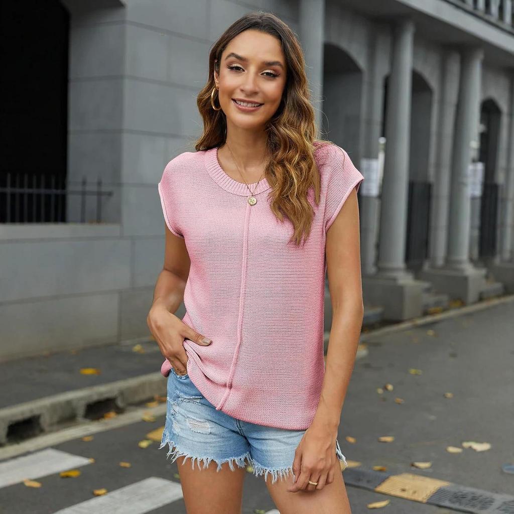 Women's 2026 European & American Slim Fit Sweater - New Style Casual Knitwear, Solid Color, Versatile Top