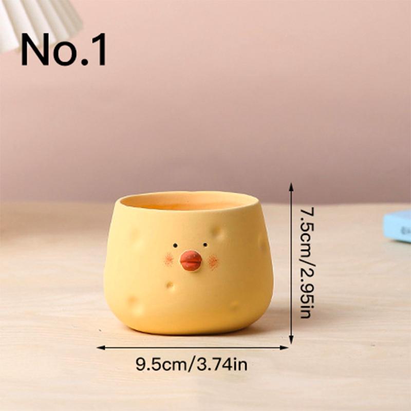 Cute Chick Ceramic Flower Pot Succulent Pot Planter Home Decor Garden Decoration Desktop Ornaments Bonsai Plant Pot