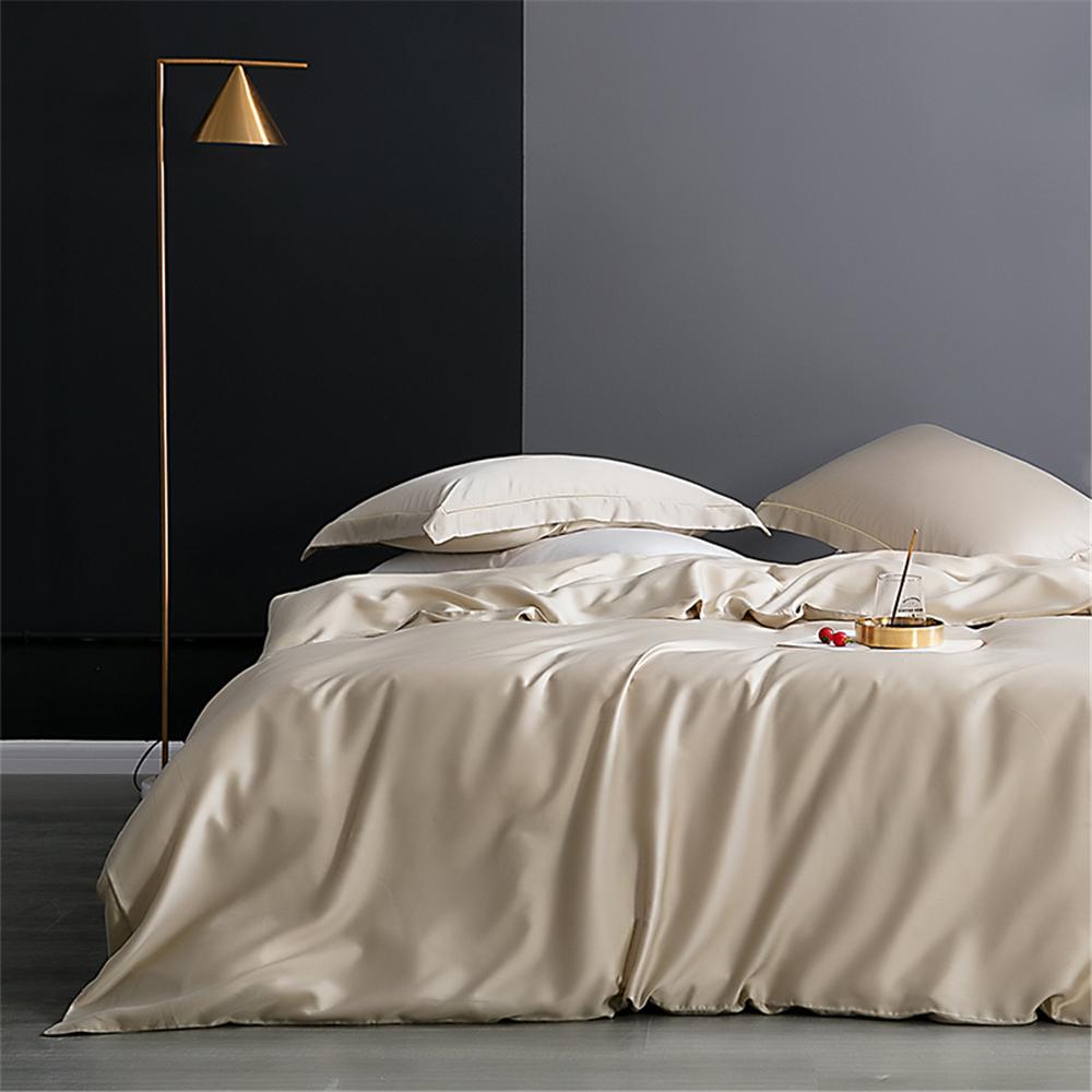 Sondeson Nature 100% Silk Dark Blue Bedding Set Healthy Skin Beauty Queen King Duvet Cover Set Flat Sheet Pillowcase Bed Linen