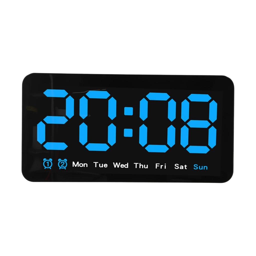 Large LED Digital Wall Clock Time Date Week 12/24 Hour Format 3 Brightness