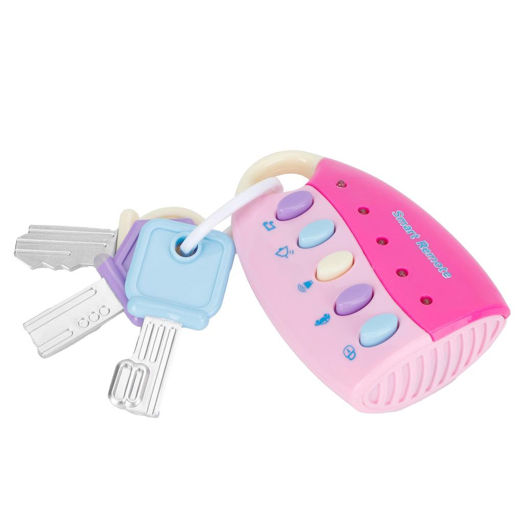 Simulated Car Key Lock Toy Remote Controller with Light Music Children Early Educational ToysPink