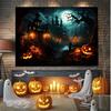 Halloween Tapestry Spooky Pumpkin Patch with Jack-O'-Lanterns Halloween Decorations Parties Themed Accessory Gothic Atmosphere