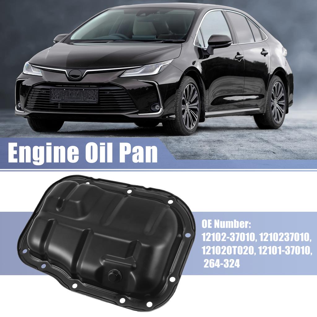 UXCELL Engine Oil Pan 12102-37010 for Toyota Corolla Matrix C-HR Prius for Scion Black