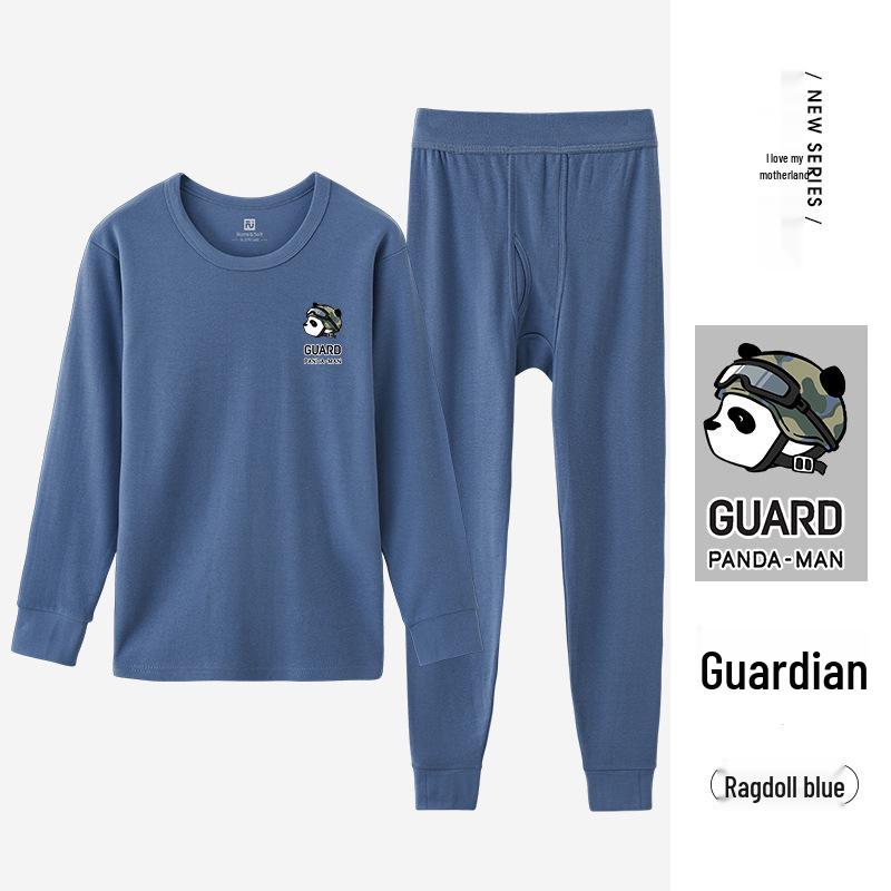 Men's Cotton Thermal Underwear Set for Autumn & Winter – Youth Round Neck Antibacterial