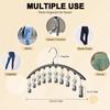 1PC Curved Metal Pants Hanger with 10 Clips - Space-Saving Closet Organizer for Yoga Pants, Trousers & Skirts