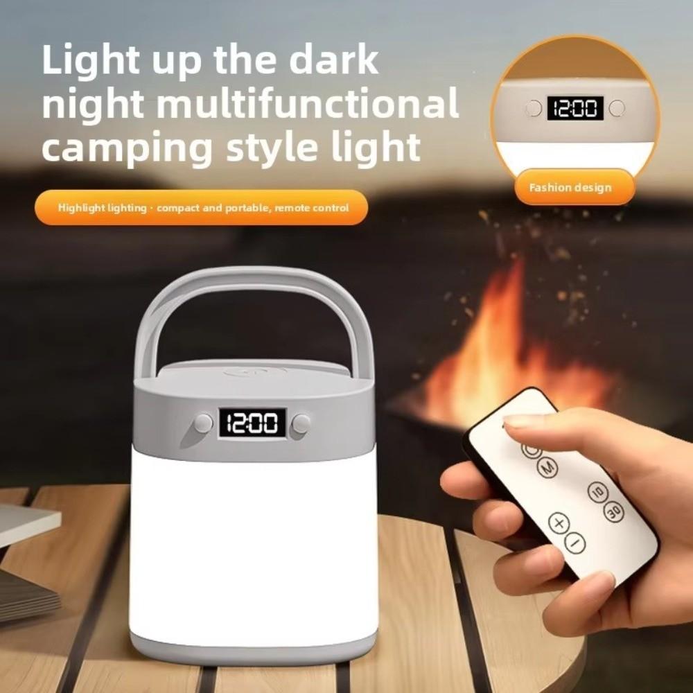 Dimmable Bedside Lamp Remote Control Reading Table Lamp Eye Protection Clock  Desktop