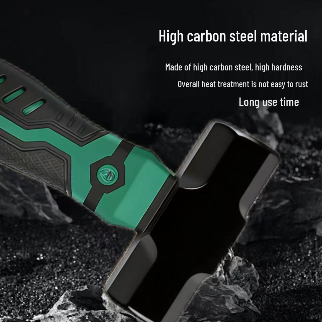 Mini Sledgehammer: Multi-Functional Short-Handled Iron Hammer with Nail Puller and Octagonal, Round-Headed Design.