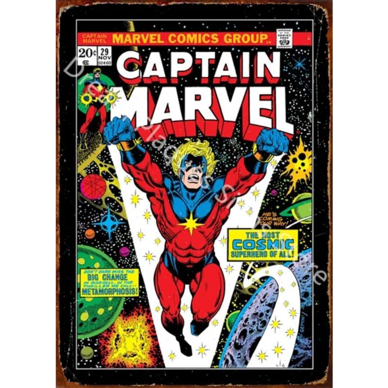 

Marvel Metal Wall Sign, Superhero Decor Plaque 15x30cm