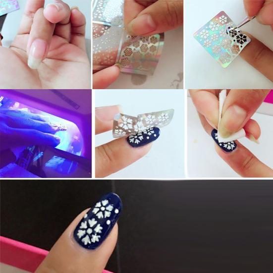 3 Sheet Nail Art Transfer Stickers 3D Design French Manicure Tips Decal Tool