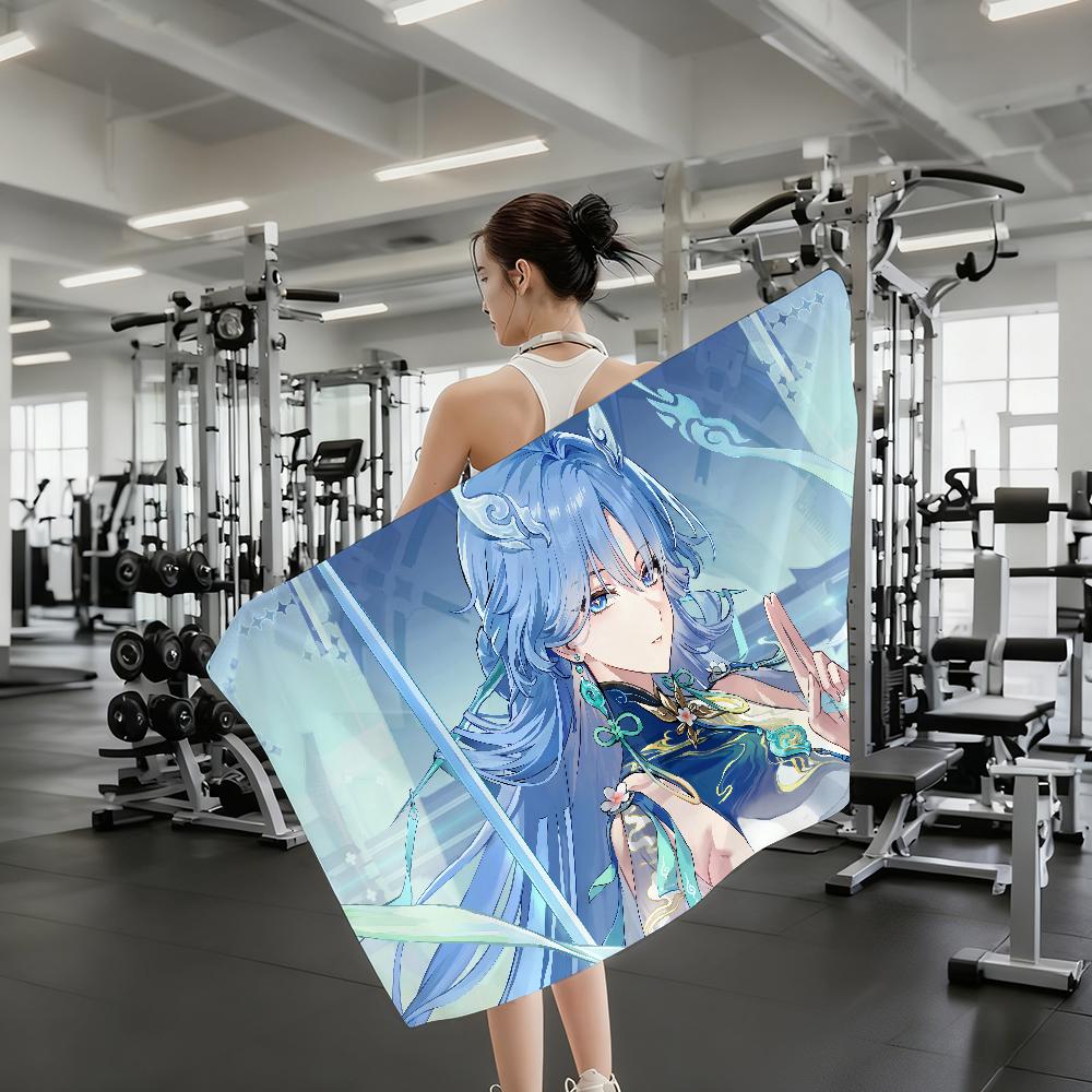 Game Wuthering Waves Qingxiao Towel Shower Sauna Travel Spa Quick Dry Gym Accessories Soft Large Beach Towels