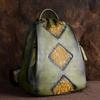 Luxury Fashion Genuine Leather Women Backpack Large Capacity Embossed Shoulder Bag Female First Layer Cowhide Retro