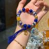Popular Ancient Style Sugar Heart Bracelet with Five-Color Multi-Treasure Zha Ji Pendant and Blue Glaze