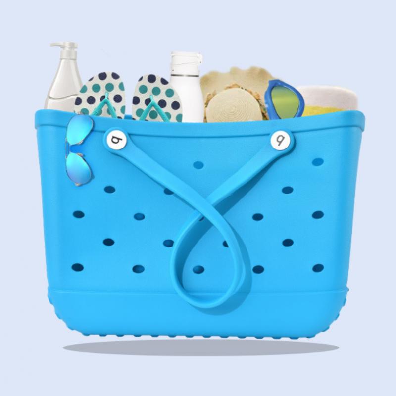 2024 Extra große Strandtasche aus Gummi für Männer und Frauen, große Aufbewahrungstasche, Reisetasche, Strandhandtasche, geeignet für Strand, Boot, Pool