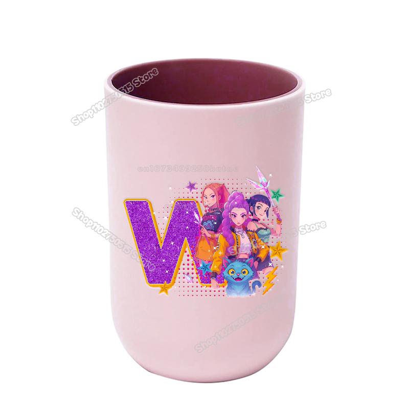 KPop Dämonenjäger Buchstabe A-Z Kinder Zahnbürstenbecher Rumi Mira Zoey Mädchen Mundspülbecher Trinkbecher Badezimmer Zahnbürstenhalter
