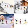 1:64 Scale Hand Painted Figure Miniature People for Dioramas Props,Photography Collector Skiing People Figure Models