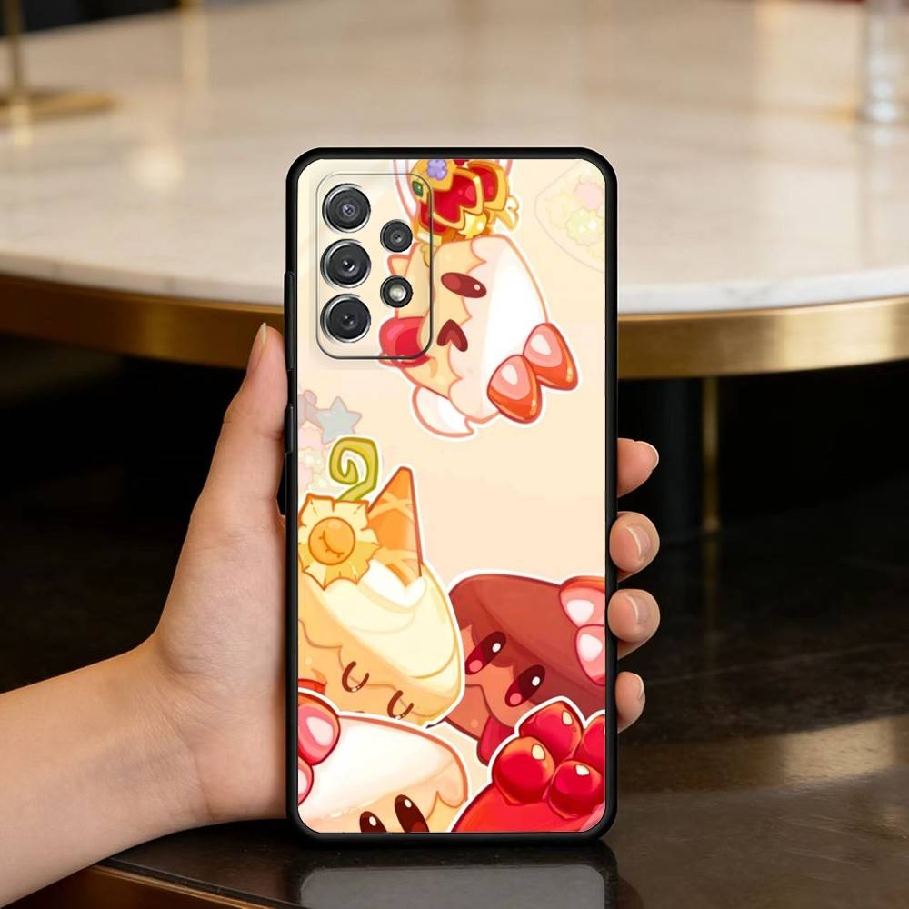 

Game C-Cookie Run K-Kingdom Soft Silicone Black Cover Phone Case For Samsung Galaxy A73,A72,A71,A70,A53,A52,A51 Samsung a20s