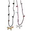 Fashionable Horse Charm Necklace Perfect for Gift Ideas Made from Sturdy Alloy and Braided Rope Suiting Everyday Occasions