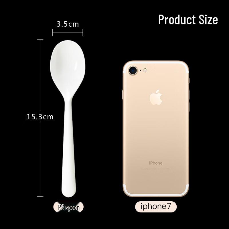 CHULV Disposable Black PS Plastic Spoons, 1000-Pack