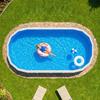 Oval Pool Liner, 375 x 610 cm UniBead Swimming Pool Liner for 120 cm Wall Height, Premium Vinyl, Easy Install with Leak-Proof Patches, Designed for