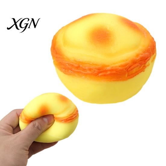 TPR Stress Toy Simulation Egg Tart Squeeze Slow Rising Ball Decompression Realistic Food Fidget Sensory Relief