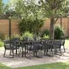 Garden Dining Set 9 pcs Black Powder Coated Steel