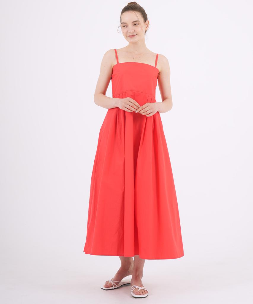 THE-ABON Sweetie Cotton String Sleeveless Long Dress Red
