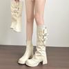 Fashion High Heels High Boots Women Platform Chunky Shoes Designer 2025 Winter New Sexy Party Fashion Chelsea Motorcycle Boots Pumps