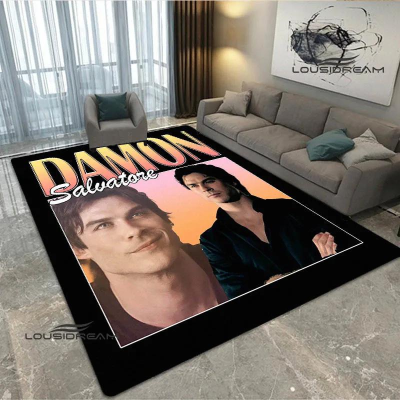 The Vampire Diaries Damon salvatore print carpet Yoga mat area rug room decor door mat Non -slip carpet kawaii rug Birthday Gift