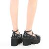 Fashion Mary Jane Small Leather Shoes New Love Buckle Cross Wings Lacing Hollow Out British Style Thick Soled Single Shoes