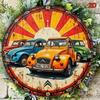 Retro 2CV Car Metal Wall Art Sign Vintage Peugeot Decor for Cafe Bar