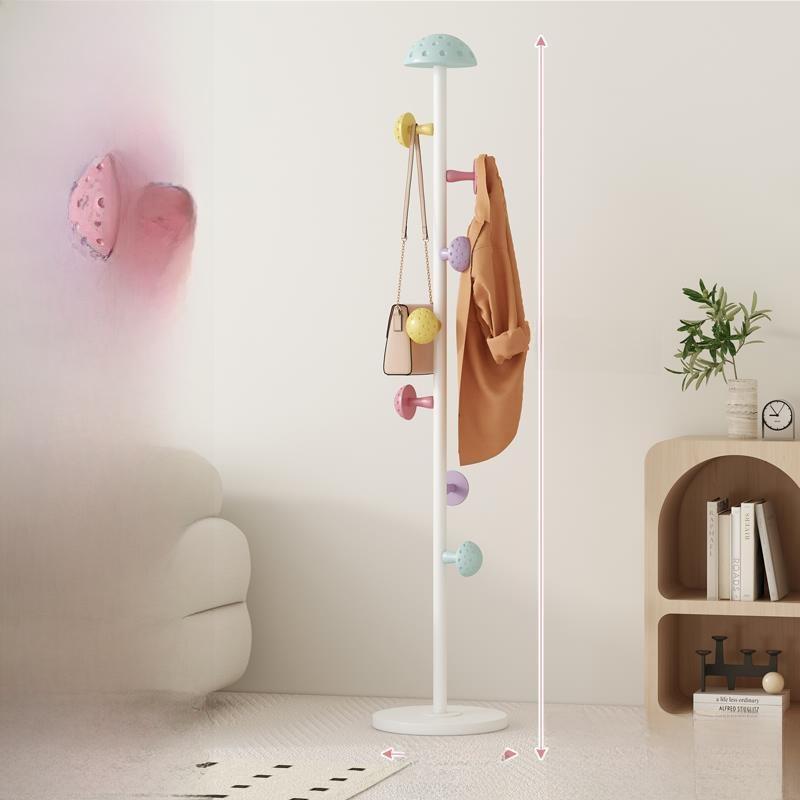 Creative Floor-Mounted Luxury Renting Living Room Mushroom Shaped Clothes Hanger Multi-Purpose Durable Wooden Hanger
