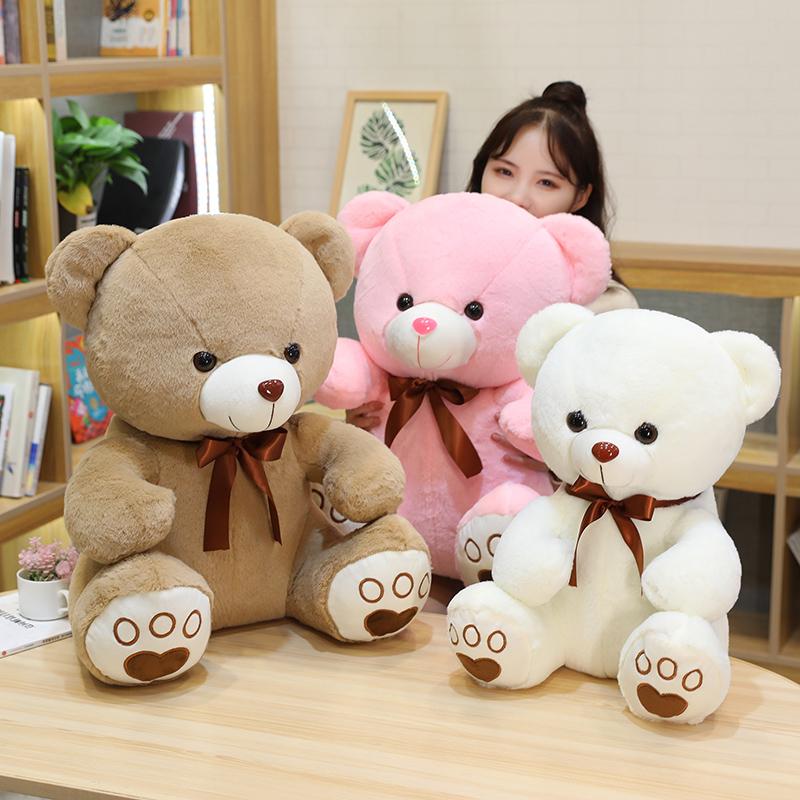 High Quality 35/50/60CM 5 Colors Lovely Bow-Knot Teddy Bear Doll Stuffed Animal Bear Plush Toys Lovers Girls Birthday Baby Gift