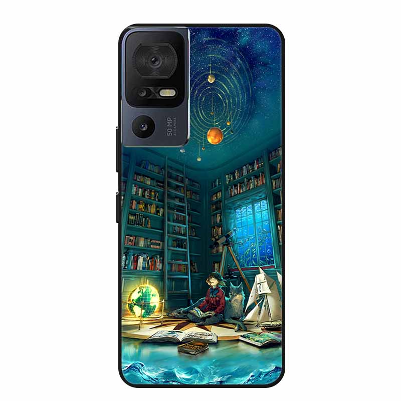 Für TCL 40 SE Handyhülle 40SE Hülle Schwarzes Silikon Weiche Rückseite Hülle Für TCL 40 SE Hülle Funda Für TCL40SE Capa 6.75" Schale