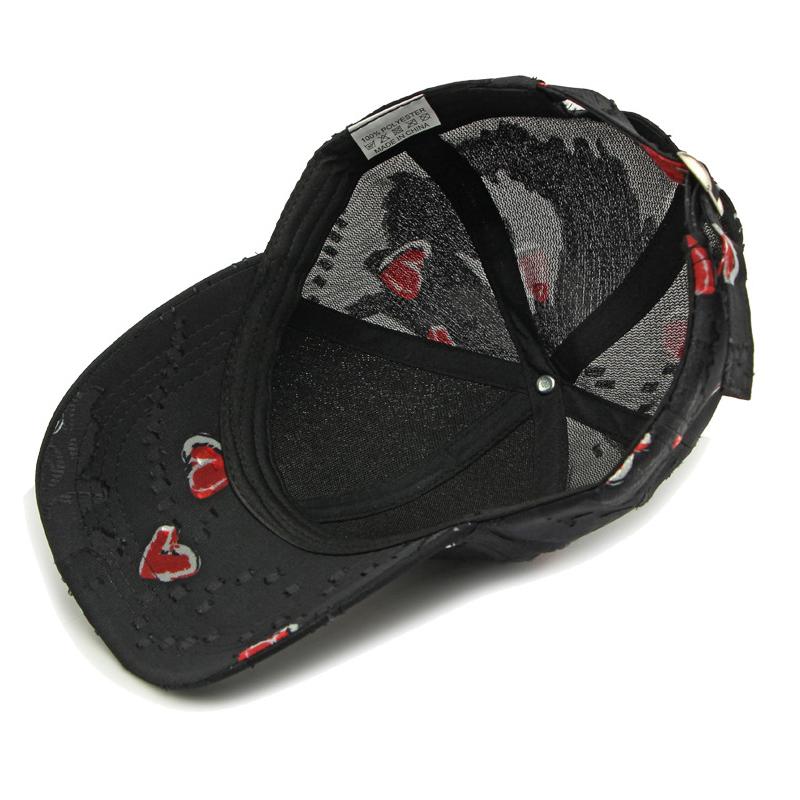 Love Print Hat Women Baseball Cap Summer Breathable Outdoor Sun Hat
