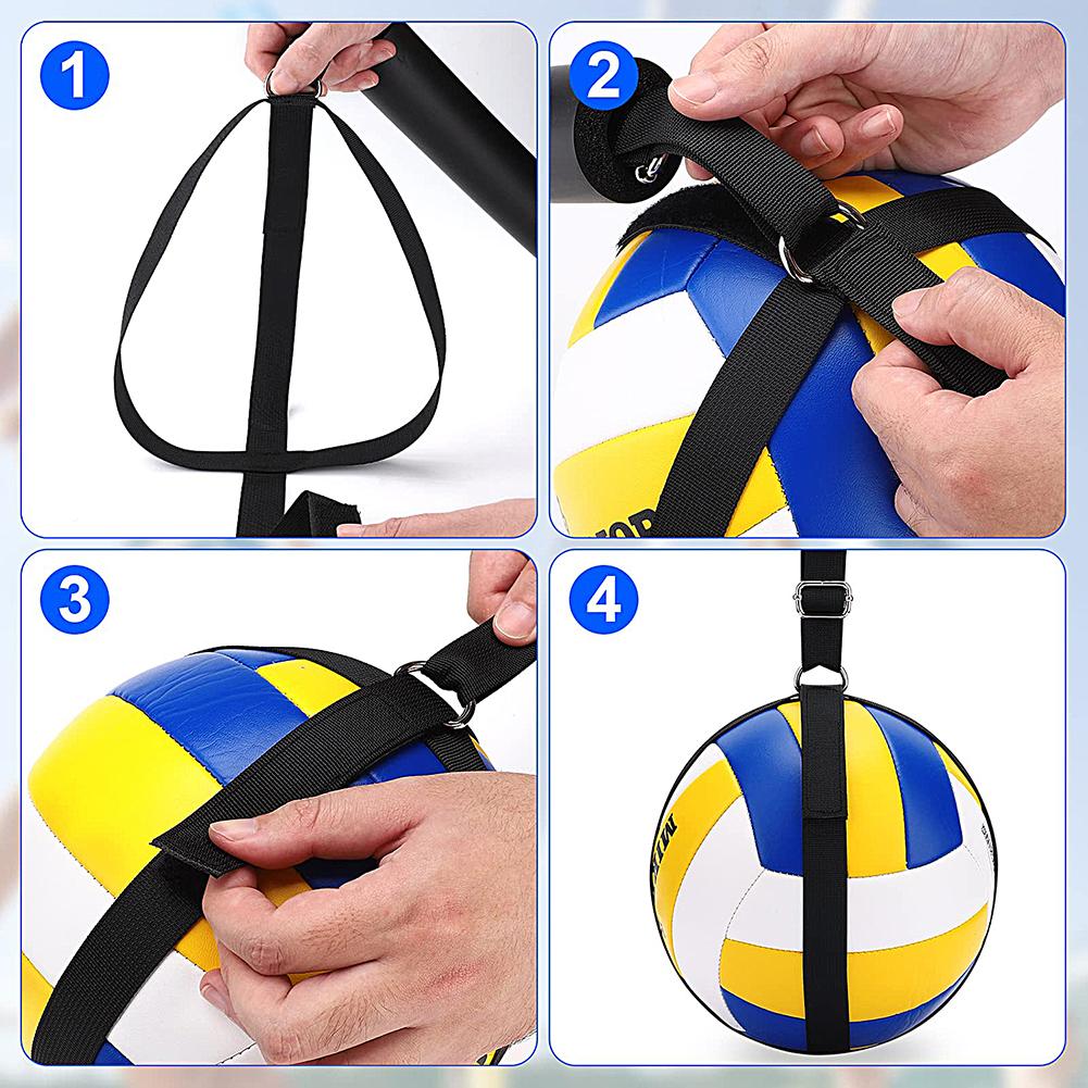 Volleyball Spike Trainer Volleyball Solo Serve Training Equipment W/ Adjustable Belt Bouncing Spiking Training Aid for Beginners