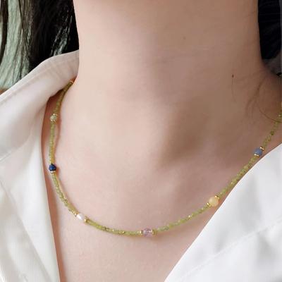 Collar de Piedra Natural Moda Versátil Personalidad Tendencia Collar de Cuentas Cadena de Clavícula de Color Perla de Agua Dulce